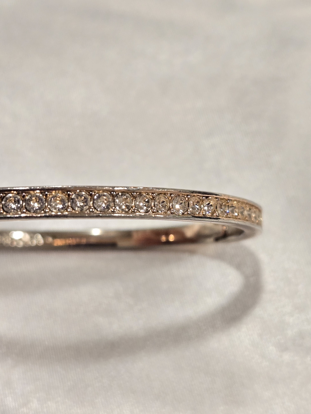 Givenchy Rose Gold Crystal Pavé Hinged Bangle Bracelet - Picture 7 of 8